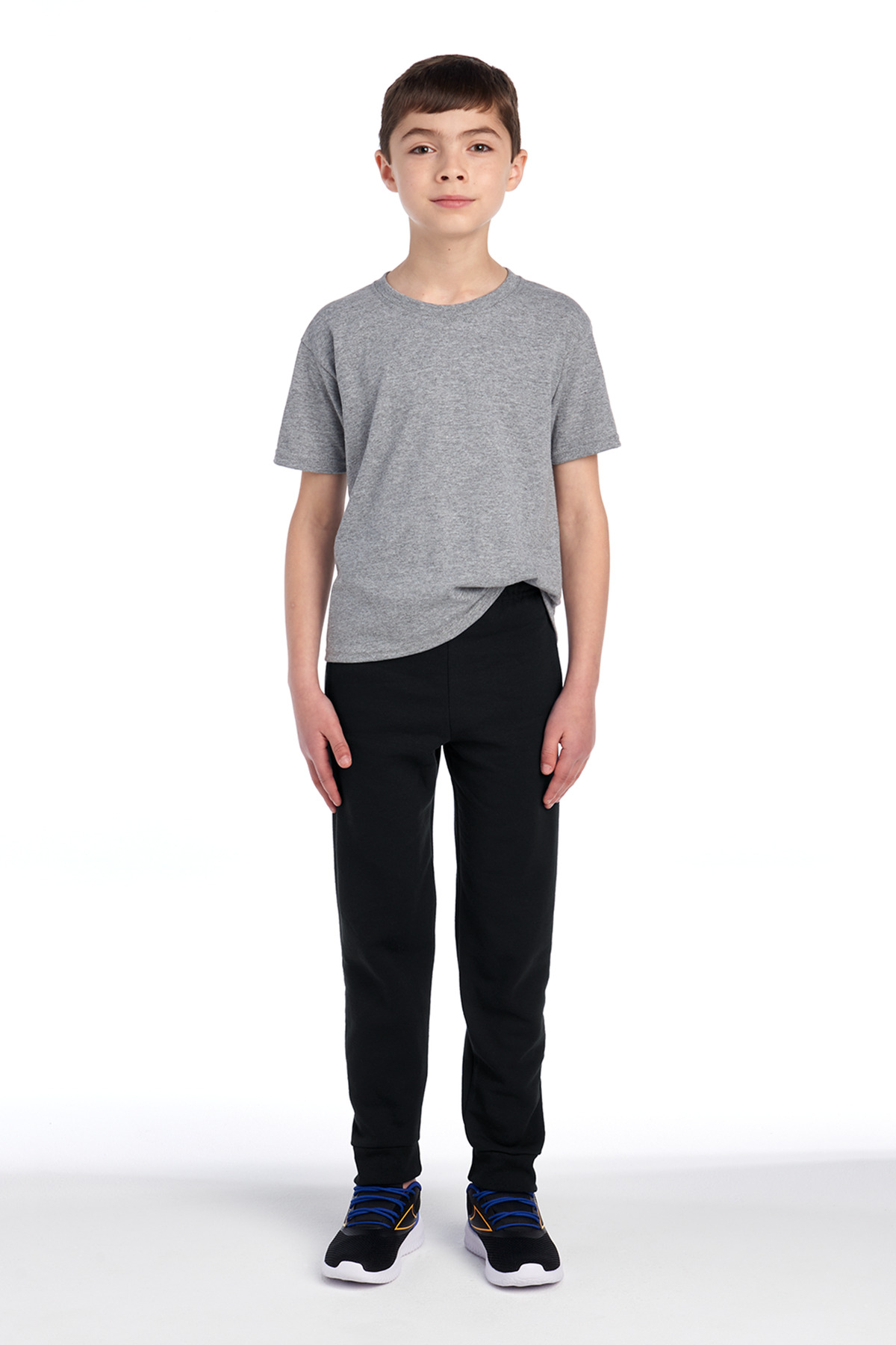 Jerzees 975YR Youth NuBlend Jogger Sweatpant in Black size Medium | Cotton/Polyester Blend