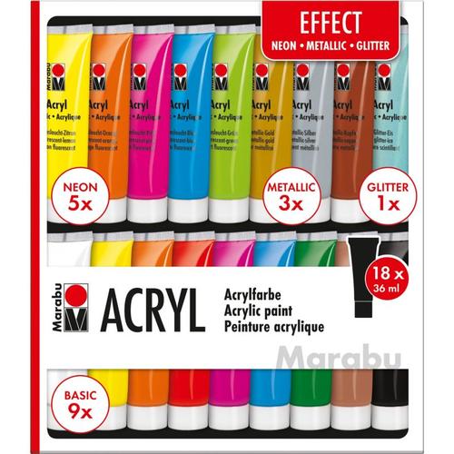 Acrylfarben Set EFFECT, 18 x 36 ml