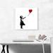 ARTCANVAS Girl w/ Balloon (White Background Square) by Banksy - Wrapped Canvas Graphic Art Print Canvas in Black/Red/White | Wayfair