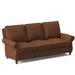 Bradington-Young Reddish 88" Genuine Leather Rolled Arm Sofa Genuine Leather in Gray/Brown | 40 H x 88 W x 40 D in | Wayfair