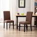 Andover Mills™ Hoefer Parsons Dining Side Chair Wood/Upholstered/Fabric in Brown | 38.6 H x 17.3 W x 23.2 D in | Wayfair