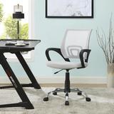 Inbox Zero Ivana Ergonomic Height Adjustable Small Desk Chair Mesh Swivel Chair w/ Armrest Upholstered in Gray | 39.4 H x 22.4 W x 19 D in | Wayfair
