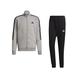 adidas Herren M 3s Ft Tt Trainingsanzug, Top:Medium Grey Heather/Black Bottom:Black/White, 7 EU