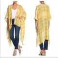 Free People Accessories | Free People Yellow Plaid Reverie Kimono | Color: Yellow | Size: Os