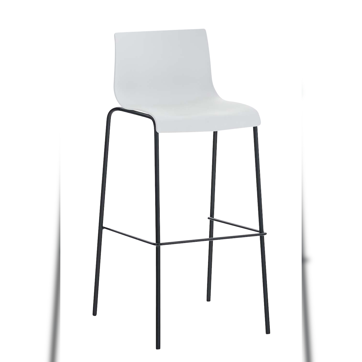 CLP Barhocker Hover Kunststoff 4-Fuß Gestell weiß/schwarz Image