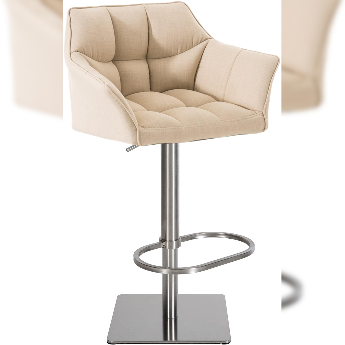 CLP Barhocker Damaso Stoffbezug creme/edelstahl