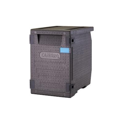 Cambro Cam GoBox® Transportbox, EPP, schwarz, GN 4x 1/1-100mm, 86 L, Frontlader