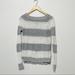 American Eagle Outfitters Sweaters | American Eagle Striped Jegging Sweater - Xs | Color: Gray/White | Size: Xs