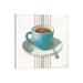 East Urban Home Wake Me up Coffee IV Blue w/ Stripes No Cookie by Danhui Nai - Painting Print Canvas in Blue/Brown/Gray | Wayfair