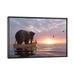 East Urban Home Elephant & Dog Sail in a Boat at Sea by Mike Kiev - Painting Print Canvas/Metal in Blue/Gray | 40 H x 60 W in | Wayfair
