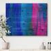 East Urban Home Oil On Canvas Textured Composition V - Unframed Painting Print on Wood in Blue/Brown/Pink | 12 H x 20 W x 1 D in | Wayfair