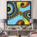 East Urban Home Fractal Portal Magic IV - Graphic Art Print on Canvas Canvas, Wood in Blue/Yellow | 16 H x 16 W x 1 D in | Wayfair