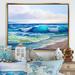 East Urban Home Seascape w/ Sunlight Catching a Wave - Painting Print on Canvas Metal in Blue | 30 H x 40 W x 1.5 D in | Wayfair