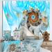 East Urban Home Fractal Portal Magic XIX - Graphic Art Print on Canvas Metal in Blue/Gray | 24 H x 32 W x 1 D in | Wayfair