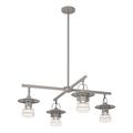 Hubbardton Forge Mason 4 - Light Outdoor Chandelier Glass, Steel in Gray | 11.3 H x 33.9 W x 33.9 D in | Wayfair 364212-SKT-MULT-78-ZM0435