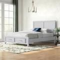 Latitude Run® Hamra Low Profile Storage Platform Bed Wood in White/Black/Brown | 47 H x 58 W x 87 D in | Wayfair A840DA0059CA4D44BAF0A51386BB3A87