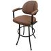 17 Stories Doradus Swivel Bar, Counter & Extra Tall Stool Upholstered/Metal in Blue/Black/Brown | 52 H x 20 W x 21 D in | Wayfair