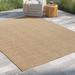 White 48 x 0.39 in Area Rug - Sand & Stable™ Roselyn Geometric Power Loom Beige Indoor/Outdoor Patio Rug | 48 W x 0.39 D in | Wayfair