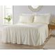 Diana Cowpe KING SIZE Bedspread Set with 2 Matching Pillow Shams - IVORY - Supersoft Quilted Traditional Throw / *Made in UK* / Lightweight Layer