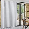 DWCN Patio Sliding Door Curtains - Extra Wide Curtains for Glass Door, Room Divider Blackout Thermal Curtain Panel with Back Tab & Rod Pocket for Bedroom Partition, 100 x 84 Inches, Greyish White