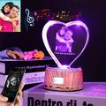 ASD Jewerly Custom Photo Heart-Shaped LED Night Light Crystal 3D Photo lamp Play Music Bluetooth Lamp Personalized Gifts Christmas Light