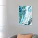 East Urban Home Marble Petroleum II by Eva Watts - Graphic Art Print Canvas in Green | 26 H x 18 W x 1.5 D in | Wayfair