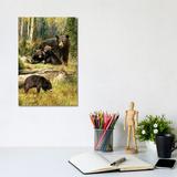 East Urban Home Black Bear Family by Greg & Company - Painting Print Canvas in Black/Green/Yellow | 12 H x 8 W x 0.75 D in | Wayfair
