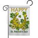 Breeze Decor Lucky Shamrocks 2-Sided Polyester 19 x 13 in. Garden Flag in Gray/Yellow | 18.5 H x 13 W in | Wayfair BD-SA-G-102062-IP-BO-D-US21-BD