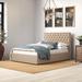 Mercury Row® Cletus Tufted Low Profile Storage Platform Bed Upholstered/Linen | 45.75 H x 58.1 W x 80.4 D in | Wayfair