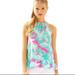 Lilly Pulitzer Tops | New Lilly Pulitzer Millie Silk Top Pink Sands Xs | Color: Blue/Pink | Size: Xs