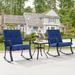 Red Barrel Studio® Emanuela 3 Piece Seating Group w/ Cushions Metal in Blue | Outdoor Furniture | Wayfair 053D131763BE4D9BA6017E029AB1EB11