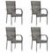 vidaXL Stackable Outdoor Chairs 4 pcs Grey Poly Rattan