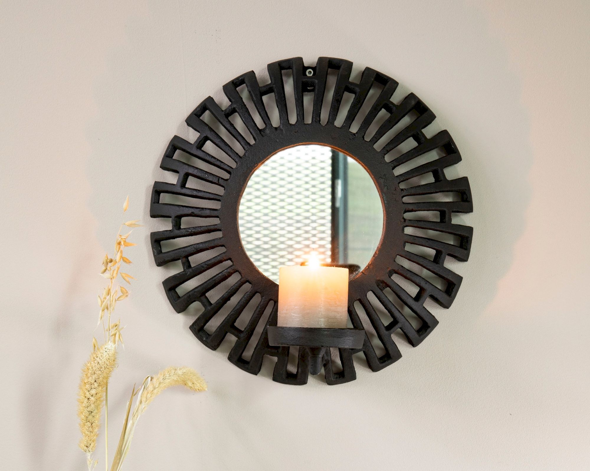 designline »Aztec« Spiegel Kerzenhalter schwarz