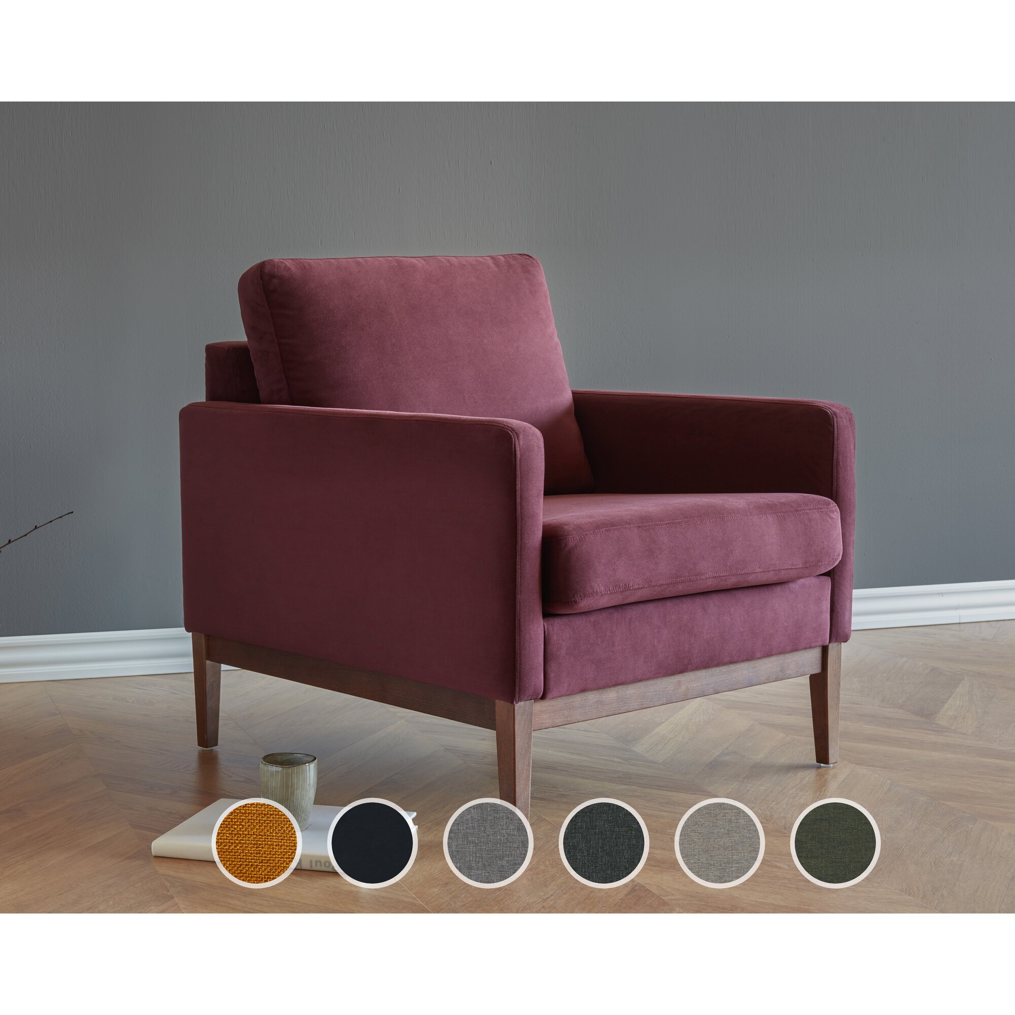 Kragelund »Finn 01« Sessel Samt 541 Dunkelblau