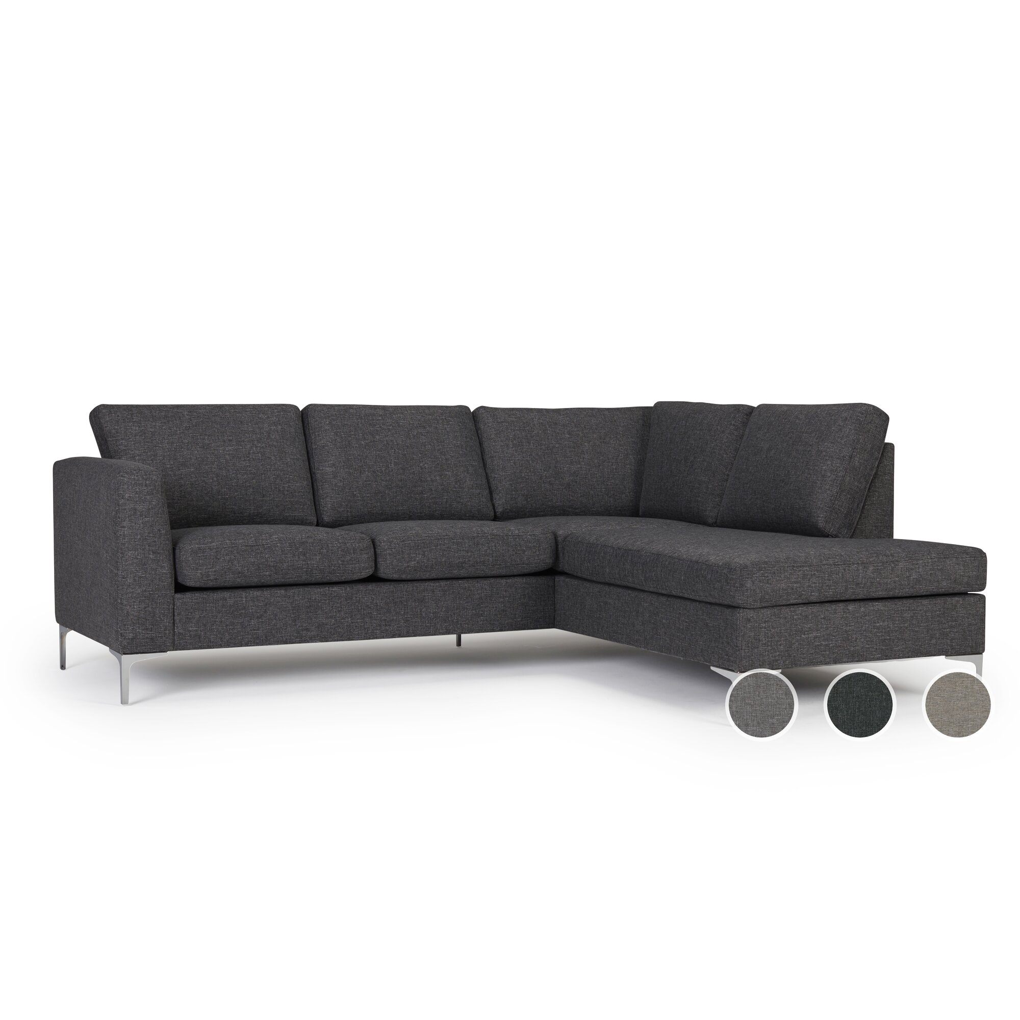 Kragelund »Shea« Ecksofa 2-Sitzer / Kombination 65 / Stoff 248 Anthrazit