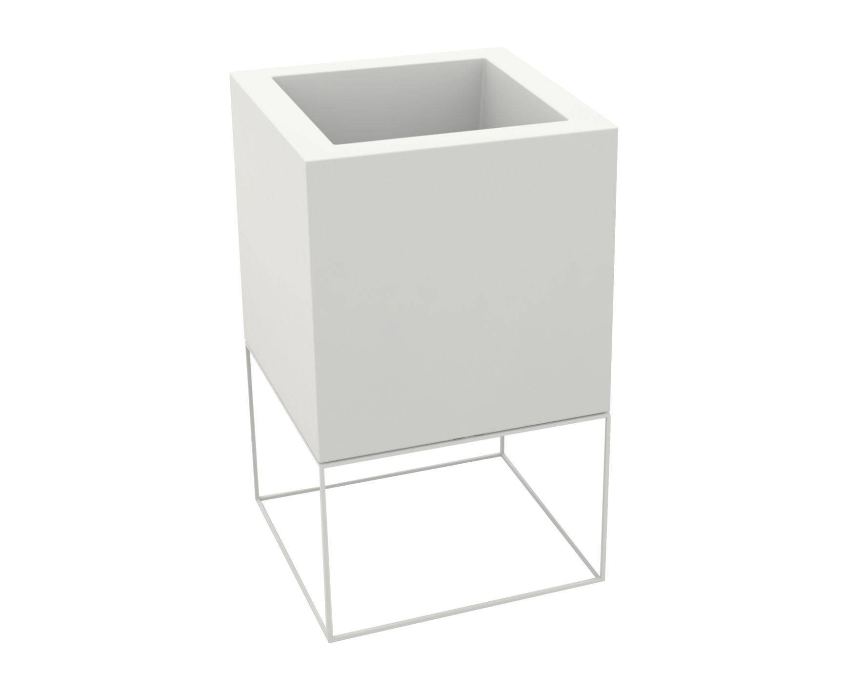 Vondom »VELA« Nano Cubo Outdoor Pflanzengefäss 28 cm / Lackiert Hochglanz / Ecru Image