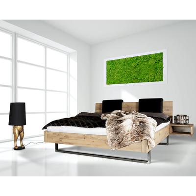 BlackWood »Dolce Vita III« Wildeiche Massivholzbett 140x220 cm / Wildeiche rustic / mit Kissen 2er-Set Image