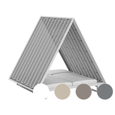 Vondom »VINEYARD« Outdoor Daybed gewebtes Seildach Ecru mit Bezug Silvertex Ecru 0009 / Dach Cordon Ecru 1047 Image