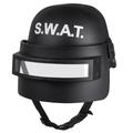Boland 01408 - Kinderhelm SWAT Deluxe - Helm mit Visier, schwarz-weiß, Kinnriemen, hochklappbar, Karneval, Halloween, Mottoparty, Geburtstag, Fasching, Verkleidung