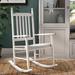 August Grove® Dahlonega Rocking Chair Wood/Solid Wood in White | 44 H x 23.5 W x 33 D in | Wayfair ATGR2256 27006803