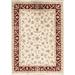 Red/White 108 x 0.25 in Area Rug - Bokara Rug Co, Inc. Hand-Knotted High-Quality Ivory & Wine Area Rug Silk/Wool | 108 W x 0.25 D in | Wayfair