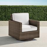 Small Palermo Swivel Lounge Chair in Bronze Finish - Rain Resort Stripe Dove - Frontgate