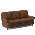 Bradington-Young Reddish 88" Genuine Leather Rolled Arm Sofa Genuine Leather in Gray | 40 H x 88 W x 40 D in | Wayfair 579-95-922100-28-TA-ST-NN