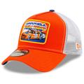 Men's New Era Orange/White Darrell Waltrip Legends 9FORTY A-Frame Adjustable Trucker Hat