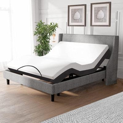 Alwyn Home Kaitlyn 15-inch Adjustable Bed Base, Multi Positions, Remote Control, Zero Gravity, & Anti-Snore | 12 H x 75.5 W x 80 D in | Wayfair