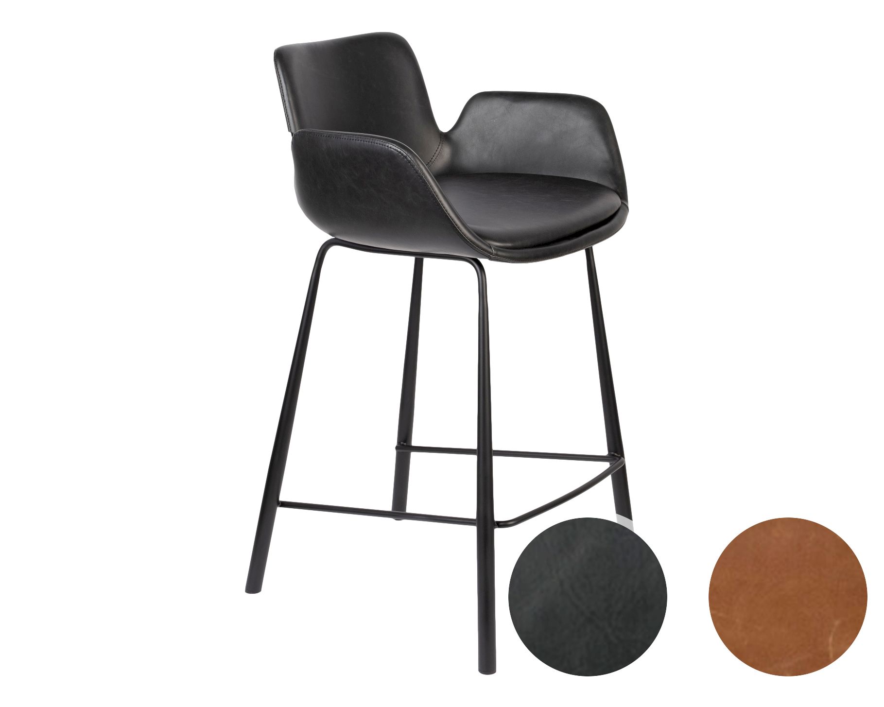 Zuiver »Brit« Barstuhl Kunstleder Kunstleder schwarz