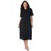 Plus Size Women's Eyelet Shirt Dress by Jessica London in Black (Size 16 W)
