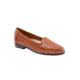 Extra Wide Width Women's Liz Leather Loafer by Trotters® in Brown (Size 9 1/2 WW)