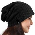 PGTen Women's Knit Slouchy Beanie Baggy Skull Cap Turban Winter Summer Beret Hat ¡­ - black - M