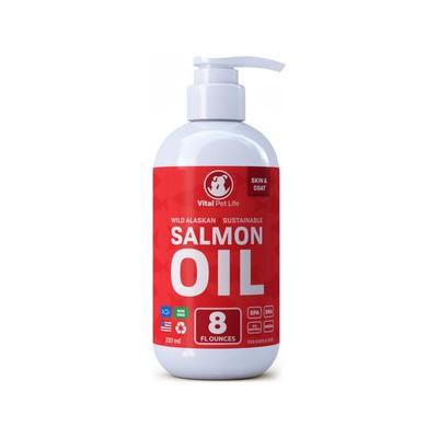 Vital Pet Life Salmon Oil Skin & Coat Health Liquid Cat & Dog Supplement, 8-oz bottle